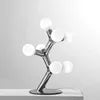 Chrome Branching Drop Chandelier, 7 Head, 500 Millimetre Drop, Opal Glass Ball Shades, Dining Table & Hallway
