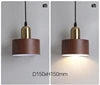 Dark Wood Effect Resin Drum Pendant Light, Grained Surface on a Brass Fitting, Bulb Not Included, Kitchen Island & Hallway