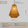 Faceted Rattan Teardrop Pendant Light, Brown Finish, Style B, Black Cable Suspension, Bulb Not Included, Kitchen Island and Dining Table