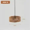 Vented Jute Rope Drum Pendant Light, Natural Finish, Black Flex Cable Suspension, Bulb Not Included, Bedroom and Living Room