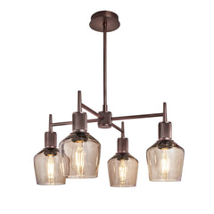 Henley 4 Arm Pendant Light -  Glass Schoolhouse 5.5 Inch