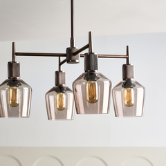 Henley 4 Arm Pendant Light -  Glass Schoolhouse 5.5 Inch