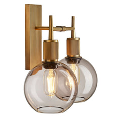Henley Smoked Glass Globe Double Wall Light - 7 Inch - Mocha