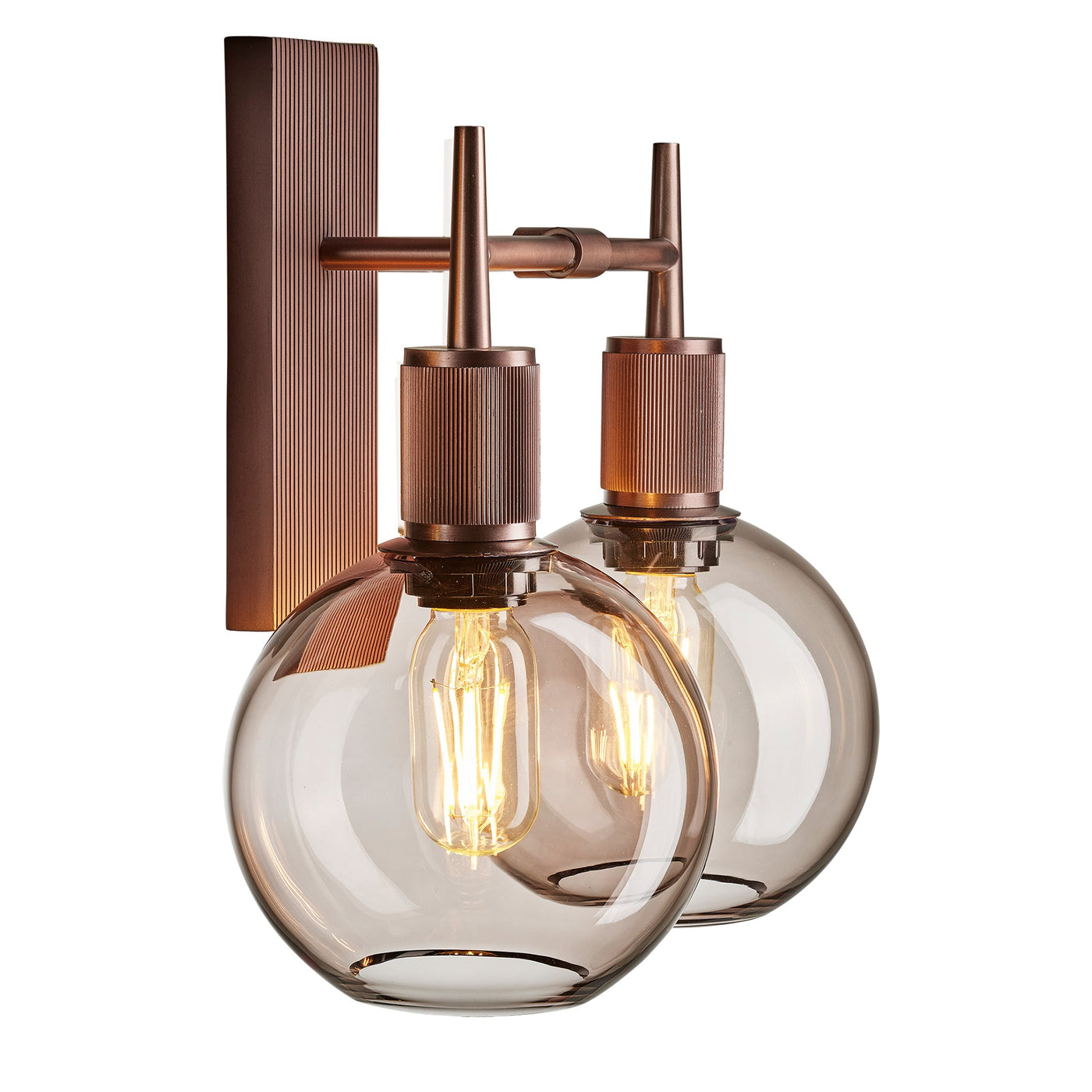 Henley Smoked Glass Globe Double Wall Light - 7 Inch - Mocha