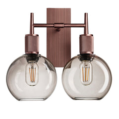 Henley Smoked Glass Globe Double Wall Light - 7 Inch - Mocha