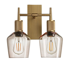 Henley Smoked Glass Schoolhouse Double Wall Light - 5.5 Inch - Mocha