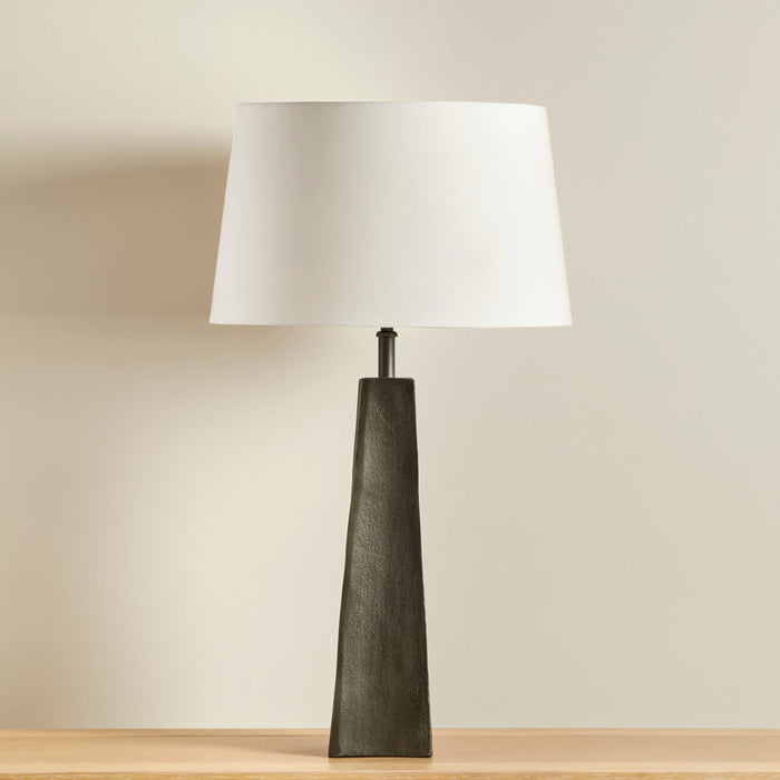 Helland Bronze Lamp & Coningsby White Lampshade - 40cm