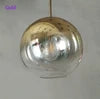 Mirrored Glass Globe Pendant Light, Gold Ombre Finish, 20cm Diameter, Black Cable, Bulb Not Included, Dining Table and Kitchen