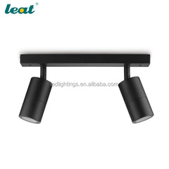Twin Head Outdoor Spotlight, Adjustable White Cylinder Spots on a Wall Mounted Metal Bar, Porch, Garden and Patio