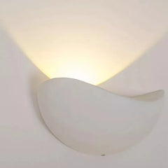 Curved Matt Plaster Wall Light, Black or White Finish, Integrated LED Up and Down Wash, Living Room, Hallway & Bedroom