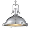 Chrome Steel Dome Pendant Light, Factory Pulley Fitting, Industrial Style, Kitchen Island, Home Office & Dining Table