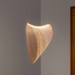 Bronze Wire Strand Bowl Pendant Light, 60cm, Sculptural Draped Shell Form, Contemporary Style, Dining Table & Stairwell