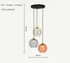 Fluted Glass Globe Cluster Pendant Light, Multicolour Finish on a 30cm Black Bar, 3 Light, Bulb Not Included, Dining Table & Living Room