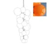 Glossy Orange Glass Bubble Cluster Chandelier, Graduated Round Bubbles, Chain Suspension, 150cm Drop, Stairwell & Dining Table