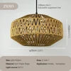 Perforated Rattan Drum Pendant Light, Brown Finish, Black Cable Suspension, Bulb Not Included, Kitchen Island and Dining Table