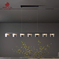 Smoked Glass Bell Cluster Pendant Light, Tapered Shades on a Black Linear Bar, Dining Room, Kitchen Island & Living Room