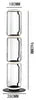 Black Steel Column Floor Lamp, 960mm Tall, Twin Oval Loop Frame with Integrated LED Strip, Living Room & Home Office