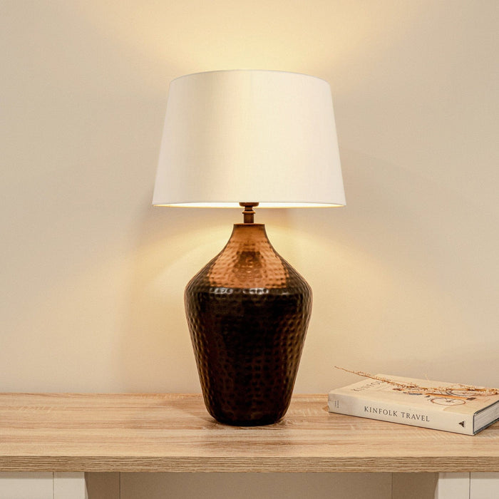 Hale Black Bronze Lamp & Coningsby White Lampshade - 35cm