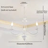 Curved Branch Iron Chandelier, 3 Light Candle Style Arms, White Finish, 62x62x102cm, Traditional Style, Dining Room & Hallway