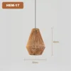 Faceted Jute Rope Teardrop Pendant Light, Natural Finish, Black Flex Cable Suspension, Bulb Not Included, Bedroom and Living Room