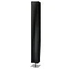 Black Pleated Fabric Column Floor Lamp, Square Profile Shade, Slim Chrome Base, Living Room & Bedroom Corner Accent