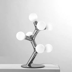 Chrome Branching Drop Chandelier, 7 Head, 500 Millimetre Drop, Opal Glass Ball Shades, Dining Table & Hallway