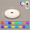White Opal Glass Ring Touch Table Lamp, Donut Silhouette, Colour Changing Ambient Glow, Remote Control, Rechargeable, Bedside & Living Room