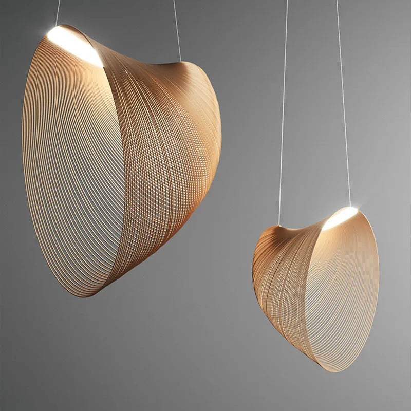 Bronze Wire Strand Bowl Pendant Light, 60cm, Sculptural Draped Shell Form, Contemporary Style, Dining Table & Stairwell