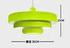 Glossy Apple Green Steel Tiered Pendant Light, Three Graduated Discs in a Lacquered Finish, Bulb Not Included, Dining & Kitchen