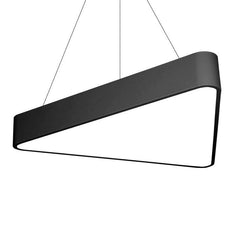 Black Steel Panel Pendant Light, 80x80x50cm, Triangular Diffused Shade, Home Office, Dining Table & Kitchen Island
