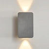 Brushed Grey Aluminium Panel Wall Light, Small Rectangular Fitting, Up and Down Light Wash, Hallway & Stairwell Wall