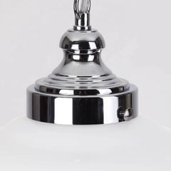 Opal Glass Schoolhouse Bell Pendant Light, Polished Gold Fitting and Chain, Hallway, Kitchen Island & Landing