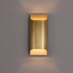 Matt Black Panel Wall Light, 10cm Curved Top and Base, Warm Up and Down Light Wash, Hallway, Bedside & Living Room