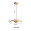 Travertine Disc Pendant Light, Speckled Stone Saucer Shade, Natural Wood Connecting Collar, Bedside & Dining Table
