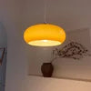 Glossy Wine Red Glass Drum Pendant Light, Rounded Pebble Silhouette, Polished Chrome Fitting, Living Room & Bedroom