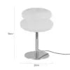 Sculptural White Pebble Table Lamp, Stacked Rounded Glass Forms on a Polished Chrome Base, Living Room and Bedside