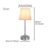 Pleated Fabric Cone Table Lamp, Brushed Nickel Stem, Rechargeable Cordless Light, Bedside & Living Room Table