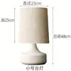 Ceramic Teardrop Table Lamp, White Bulbous Glazed Body, Small Size, Linen Drum Shade, Bedroom, Bedside & Living Room