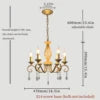 Faceted Crystal Branch Chandelier, Gold Finish, 6 Scrolled Candle Arms, 46 x 46 x 98cm, Dining Room & Living Room