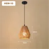 Woven Jute Rope Bell Pendant Light, Natural Finish, Black Flex Cable Suspension, Bulb Not Included, Bedroom and Living Room