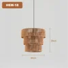 Woven Jute Rope Tiered Pendant Light, Natural Finish, Black Flex Cable Suspension, Bulb Not Included, Bedroom and Living Room