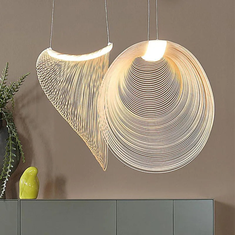 Bronze Wire Strand Bowl Pendant Light, 60cm, Sculptural Draped Shell Form, Contemporary Style, Dining Table & Stairwell