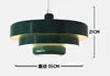 Glossy Dark Green Steel Tiered Pendant Light, Three Graduated Discs in a Lacquered Finish, Bulb Not Included, Dining & Kitchen