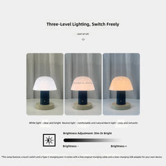 White Opal Glass Bell Shade Desk Lamp, Red Cylinder Stem, Simple Round Base, Bedside, Living Room & Home Office