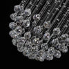 Crystal Spiral Cluster Chandelier, 9 Lamp, Faceted Crystal Beads, Long Cascading Drop, Stairwell, Hallway & Landing