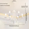 Curved Branch Iron Chandelier, 6 Light Candle Style Arms, White Finish, 62x62x102cm, Traditional Style, Dining Room & Hallway