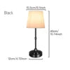 Pleated Fabric Cone Table Lamp, Slim Matt Black Stem, Rechargeable Cordless Light, Bedside & Living Room Table