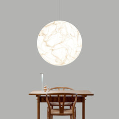Crinkled Paper Sphere Pendant Light, 50cm Natural Textured Globe, Warm Soft Diffused Light, Living Room & Home Office