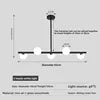 Opal Glass Globe Linear Bar Semi Flush Ceiling Light, Matt Black Angled Arms, 5 Light, Kitchen Island, Dining Room & Living Room