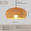 Ribbed Rattan Cage Pendant Light, Brown Finish, Style B, Black Cable Suspension, Bulb Not Included, Kitchen Island and Dining Table